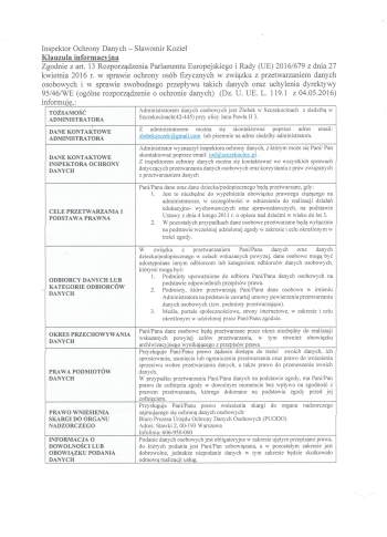 KLAUZULA RODO 2025